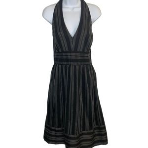 LIZ CLAIBORNE Striped Halter Midi Dress Sz 12